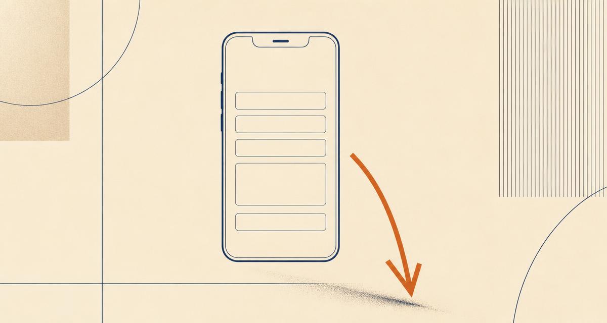 Editorial illustration of a mobile enquiry form with an orange arrow curving away, on a cream background